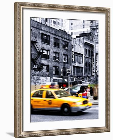 Urban Scene, Yellow Taxi, 34th St, Downtown Manhattan, New York, United States, Art Colors-Philippe Hugonnard-Framed Photographic Print