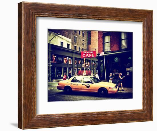 Urban Scene, Yellow Taxi, Prince Street, Lower Manhattan, New York City, United States, Vintage-Philippe Hugonnard-Framed Photographic Print