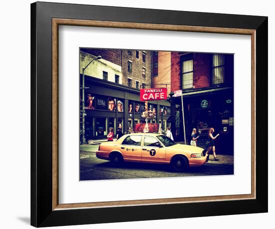 Urban Scene, Yellow Taxi, Prince Street, Lower Manhattan, New York City, United States, Vintage-Philippe Hugonnard-Framed Photographic Print