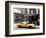 Urban Scene, Yellow Taxi, Prince Street, Lower Manhattan, NYC, Black and White Photography Colors-Philippe Hugonnard-Framed Photographic Print