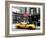 Urban Scene, Yellow Taxi, Prince Street, Lower Manhattan, NYC, Black and White Photography Colors-Philippe Hugonnard-Framed Photographic Print