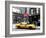 Urban Scene, Yellow Taxi, Prince Street, Lower Manhattan, NYC, Black and White Photography Colors-Philippe Hugonnard-Framed Photographic Print