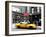 Urban Scene, Yellow Taxi, Prince Street, Lower Manhattan, NYC, Black and White Photography Colors-Philippe Hugonnard-Framed Photographic Print