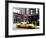 Urban Scene, Yellow Taxi, Prince Street, Lower Manhattan, NYC, Black and White Photography Colors-Philippe Hugonnard-Framed Photographic Print