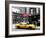 Urban Scene, Yellow Taxi, Prince Street, Lower Manhattan, NYC, Black and White Photography Colors-Philippe Hugonnard-Framed Photographic Print