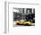 Urban Scene, Yellow Taxi, Prince Street, Lower Manhattan, NYC, Black and White Photography Colors-Philippe Hugonnard-Framed Premium Photographic Print