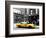 Urban Scene, Yellow Taxi, Prince Street, Lower Manhattan, NYC, Black and White Photography Colors-Philippe Hugonnard-Framed Premium Photographic Print