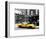 Urban Scene, Yellow Taxi, Prince Street, Lower Manhattan, NYC, Black and White Photography Colors-Philippe Hugonnard-Framed Premium Photographic Print