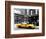 Urban Scene, Yellow Taxi, Prince Street, Lower Manhattan, NYC, Black and White Photography Colors-Philippe Hugonnard-Framed Photographic Print