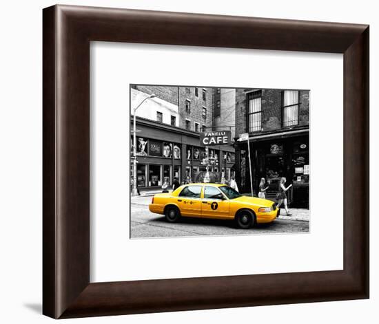 Urban Scene, Yellow Taxi, Prince Street, Lower Manhattan, NYC, Black and White Photography Colors-Philippe Hugonnard-Framed Photographic Print