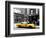 Urban Scene, Yellow Taxi, Prince Street, Lower Manhattan, NYC, Black and White Photography Colors-Philippe Hugonnard-Framed Photographic Print