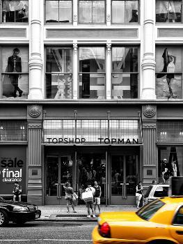 Urban Scene, Yellow Taxi, Topshop Store Front, Broadway, Soho, Manhattan,  New York Colors' Photographic Print - Philippe Hugonnard | Art.com
