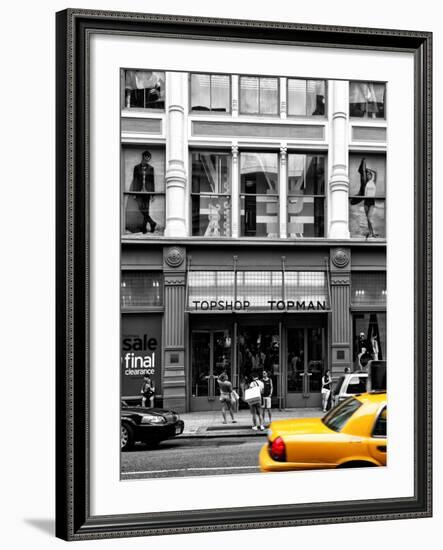 Urban Scene, Yellow Taxi, Topshop Store Front, Broadway, Soho, Manhattan, New York Colors-Philippe Hugonnard-Framed Photographic Print