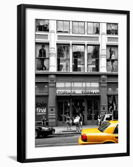 Urban Scene, Yellow Taxi, Topshop Store Front, Broadway, Soho, Manhattan, New York Colors-Philippe Hugonnard-Framed Photographic Print