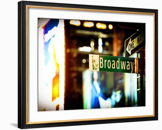 Urban Sign, Broadway Sign at Times Square by Night, Manhattan, New York, United States, USA-Philippe Hugonnard-Framed Photographic Print