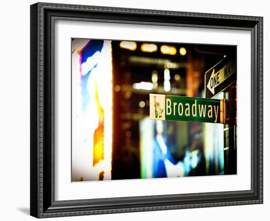 Urban Sign, Broadway Sign at Times Square by Night, Manhattan, New York, United States, USA-Philippe Hugonnard-Framed Photographic Print