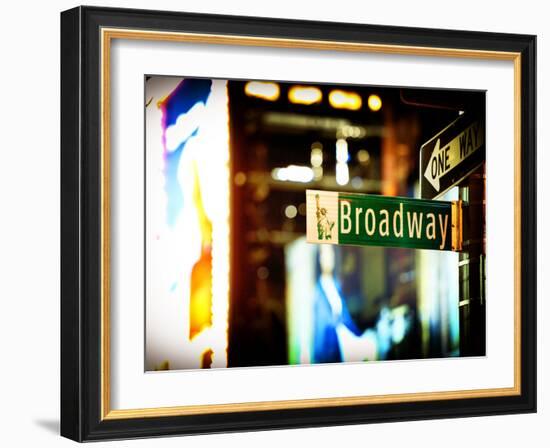 Urban Sign, Broadway Sign at Times Square by Night, Manhattan, New York, United States, USA-Philippe Hugonnard-Framed Photographic Print