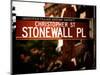 Urban Sign, Christopher Street and Stonewall Place, Greenwich Village District, Manhattan, New York-Philippe Hugonnard-Mounted Photographic Print