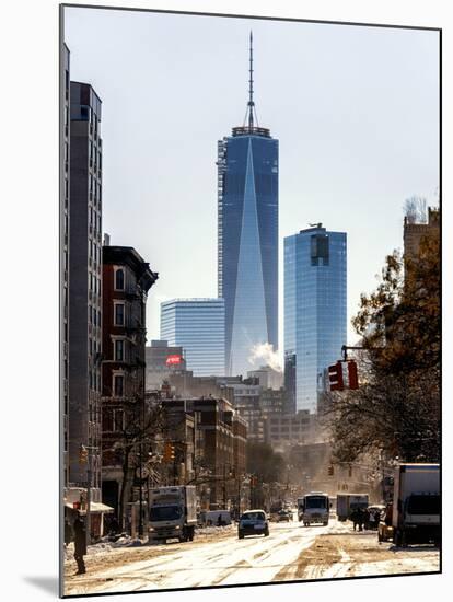 Urban Street Scene with the One World Trade Center (1WTC) in Winter-Philippe Hugonnard-Mounted Photographic Print