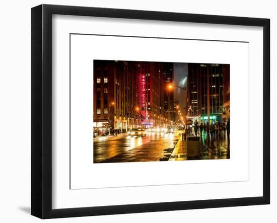 Urban Street View on Avenue of the Americas by Night-Philippe Hugonnard-Framed Art Print