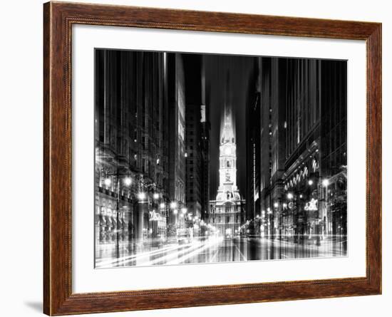 Urban Stretch Series - City Hall and Avenue of the Arts by Night - Philadelphia - Pennsylvania-Philippe Hugonnard-Framed Photographic Print