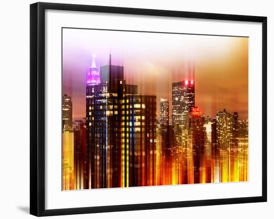 Urban Stretch Series - Landscape of Manhattan at Night - New York-Philippe Hugonnard-Framed Photographic Print