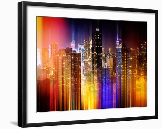 Urban Stretch Series - Manhattan and Times Square at Night - 42nd Street - New York-Philippe Hugonnard-Framed Photographic Print