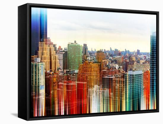 Urban Stretch Series - Skyline of Manhattan at Sunset - New York-Philippe Hugonnard-Framed Premier Image Canvas