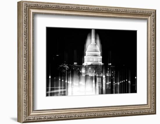 Urban Stretch Series - The Capitol Building by Night - US Congress - Washington DC-Philippe Hugonnard-Framed Photographic Print