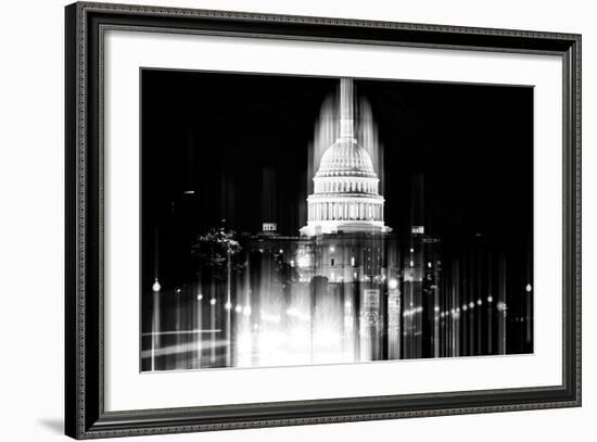 Urban Stretch Series - The Capitol Building by Night - US Congress - Washington DC-Philippe Hugonnard-Framed Photographic Print