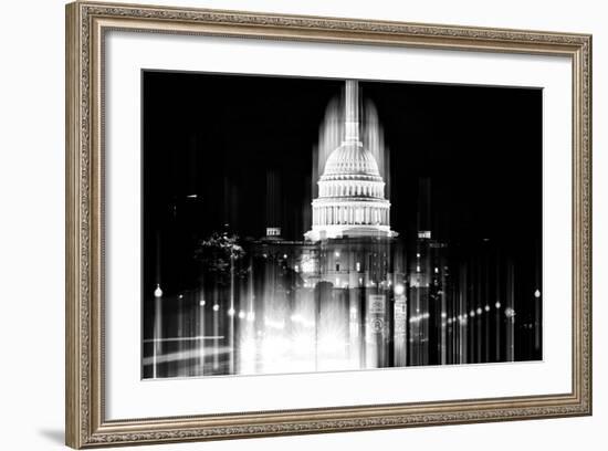 Urban Stretch Series - The Capitol Building by Night - US Congress - Washington DC-Philippe Hugonnard-Framed Photographic Print