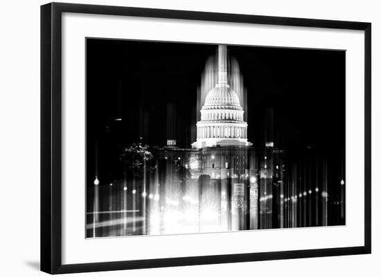 Urban Stretch Series - The Capitol Building by Night - US Congress - Washington DC-Philippe Hugonnard-Framed Photographic Print