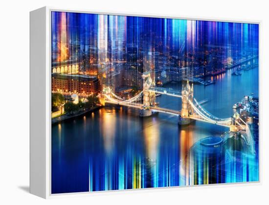 Urban Stretch Series - The Tower Bridge over the River Thames by Night - London-Philippe Hugonnard-Framed Premier Image Canvas