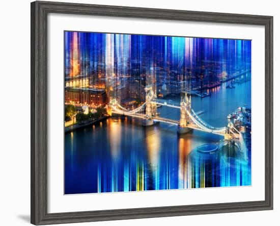 Urban Stretch Series - The Tower Bridge over the River Thames by Night - London-Philippe Hugonnard-Framed Photographic Print