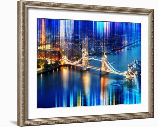 Urban Stretch Series - The Tower Bridge over the River Thames by Night - London-Philippe Hugonnard-Framed Photographic Print