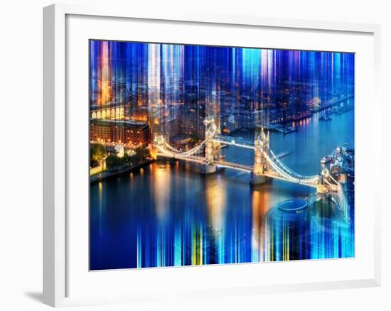 Urban Stretch Series - The Tower Bridge over the River Thames by Night - London-Philippe Hugonnard-Framed Photographic Print