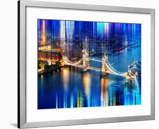 Urban Stretch Series - The Tower Bridge over the River Thames by Night - London-Philippe Hugonnard-Framed Photographic Print