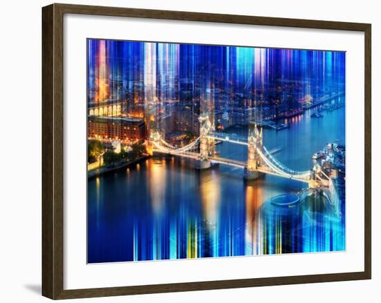 Urban Stretch Series - The Tower Bridge over the River Thames by Night - London-Philippe Hugonnard-Framed Photographic Print