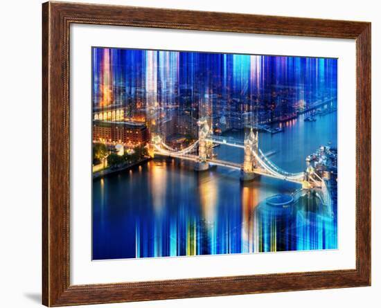 Urban Stretch Series - The Tower Bridge over the River Thames by Night - London-Philippe Hugonnard-Framed Photographic Print