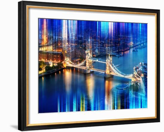 Urban Stretch Series - The Tower Bridge over the River Thames by Night - London-Philippe Hugonnard-Framed Photographic Print