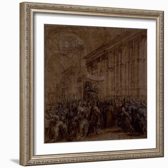 Urban VIII Carried Down the Nave of St. Peter's-Pietro Da Cortona-Framed Giclee Print