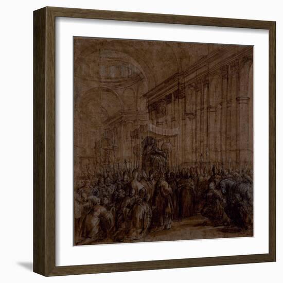 Urban VIII Carried Down the Nave of St. Peter's-Pietro Da Cortona-Framed Giclee Print