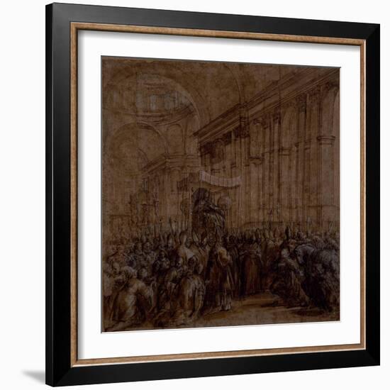 Urban VIII Carried Down the Nave of St. Peter's-Pietro Da Cortona-Framed Giclee Print