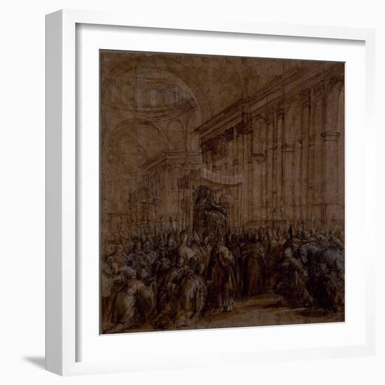 Urban VIII Carried Down the Nave of St. Peter's-Pietro Da Cortona-Framed Giclee Print