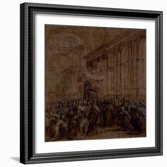 Urban VIII Carried Down the Nave of St. Peter's-Pietro Da Cortona-Framed Giclee Print