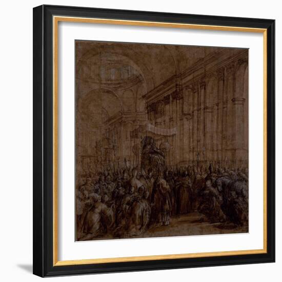 Urban VIII Carried Down the Nave of St. Peter's-Pietro Da Cortona-Framed Giclee Print