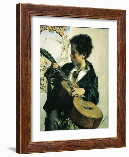 Urchin with a Guitar, 1877-Antonio Mancini-Framed Giclee Print