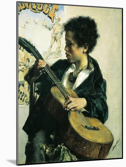 Urchin with a Guitar, 1877-Antonio Mancini-Mounted Giclee Print