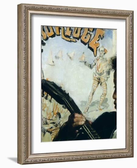 Urchin with Guitar, 1877-Antonio Mancini-Framed Giclee Print