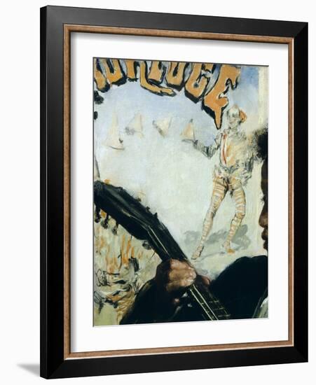 Urchin with Guitar, 1877-Antonio Mancini-Framed Giclee Print